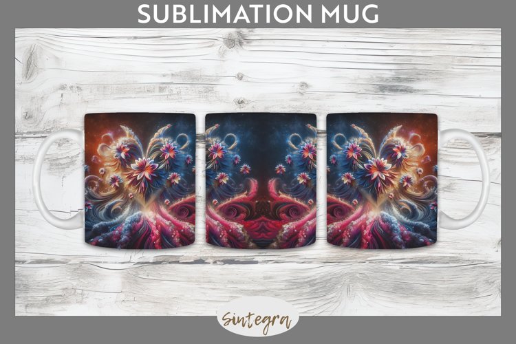 3D Floral Hearts v1 Mug Wrap Sublimation example image 1