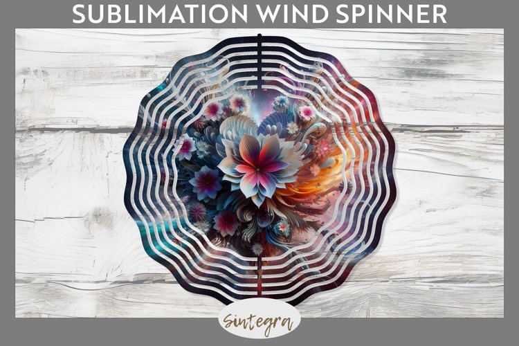 3D Floral Hearts v2 Wind Spinner Sublimation example image 1