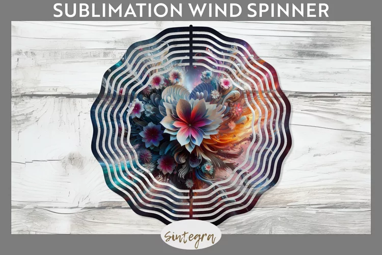 3D Floral Hearts v2 Wind Spinner Sublimation