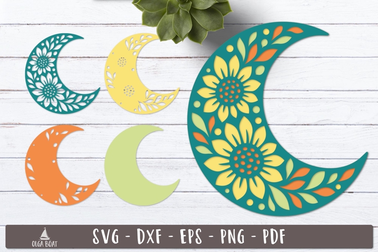 Floral Moon Svg Image 6