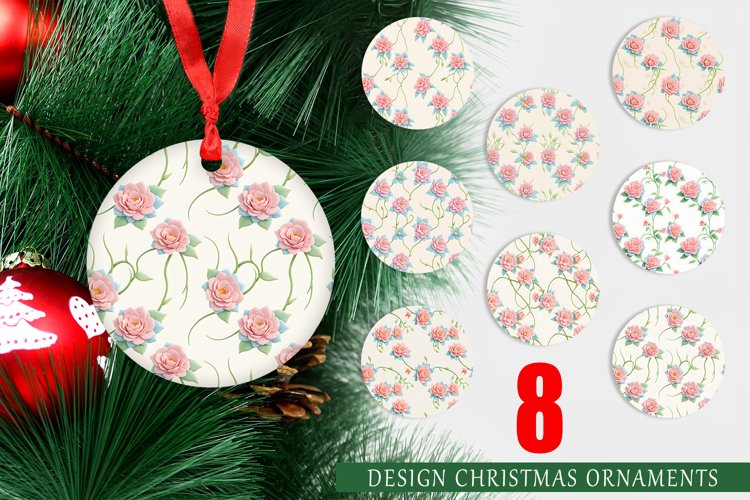 3D Floral Seamless Christmas Ornaments example image 1