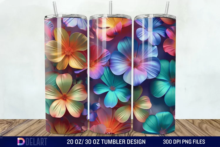 3D Floral Tumbler Wrap