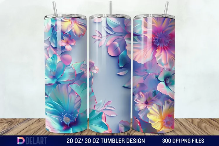 3D Floral Tumbler Wrap