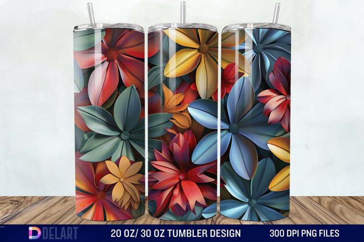 3D Floral Tumbler Wrap example image 1