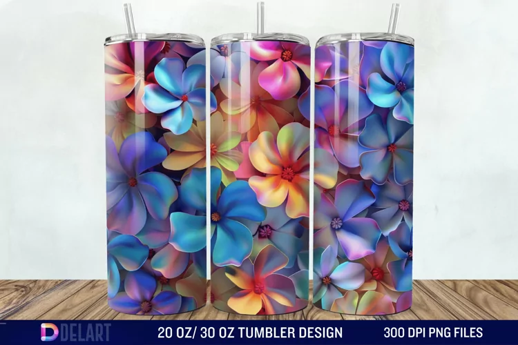 3D Floral Tumbler Wrap