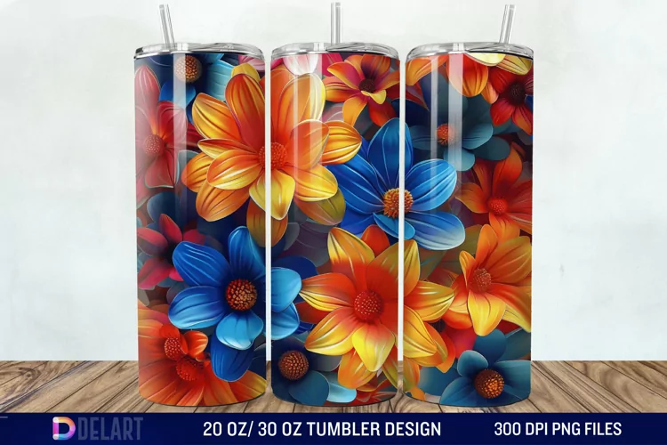 3D Floral Tumbler Wrap