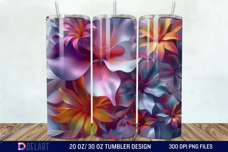 3D Floral Tumbler Wrap