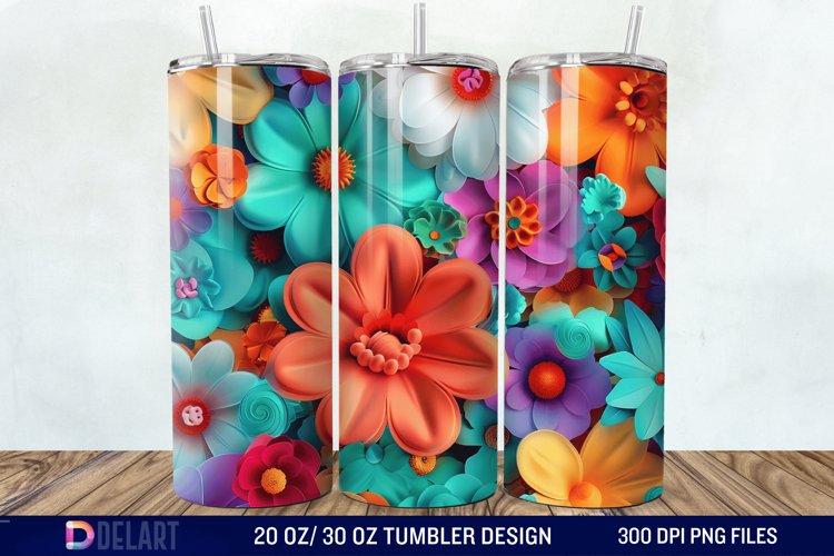 3D Floral Tumbler Wrap