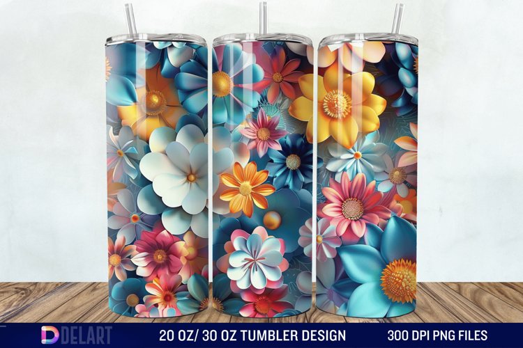 3D Floral Tumbler Wrap