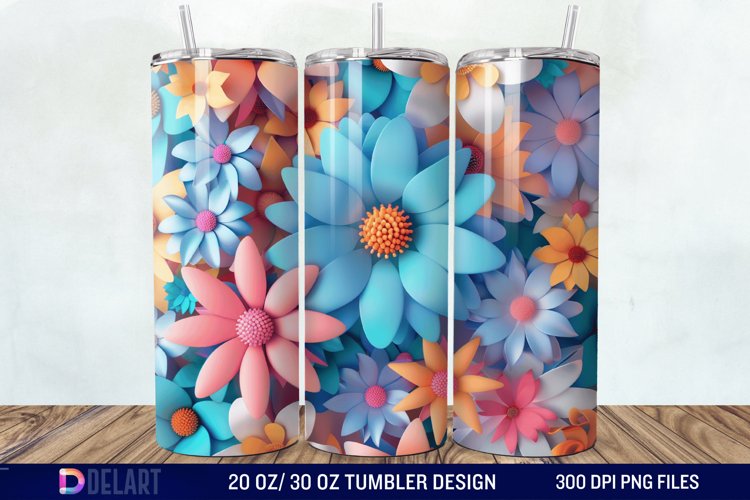 3D Floral Tumbler Wrap