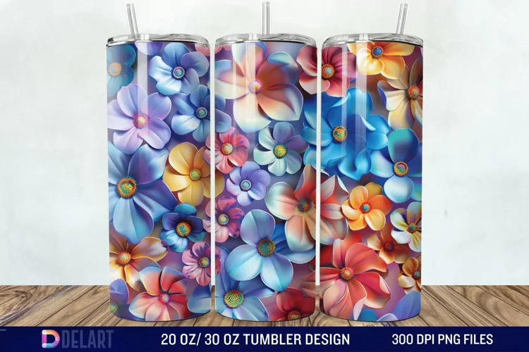 3D Floral Tumbler Wrap