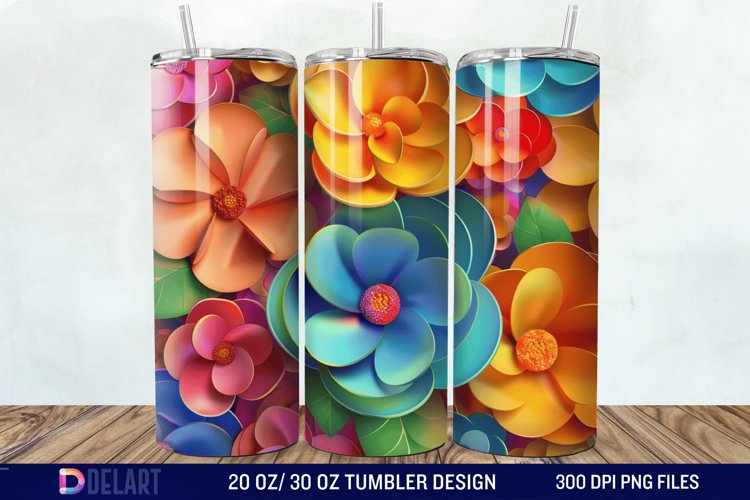 3D Floral Tumbler Wrap example image 1