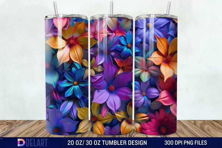 3D Floral Tumbler Wrap