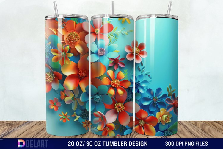 3D Floral Tumbler Wrap example image 1