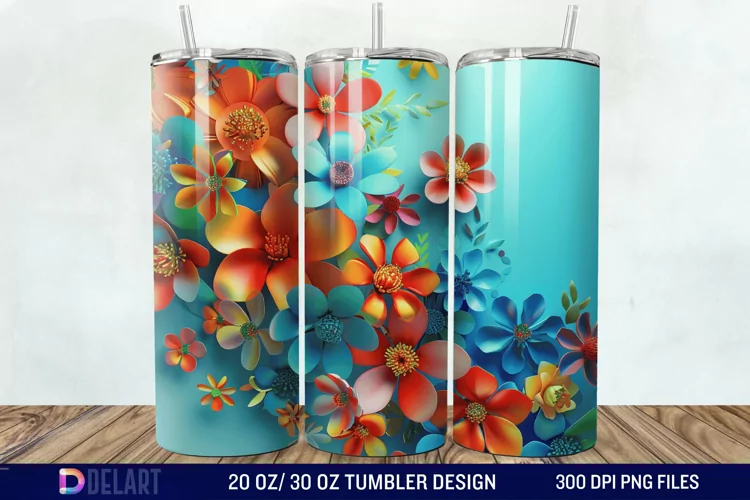 3D Floral Tumbler Wrap