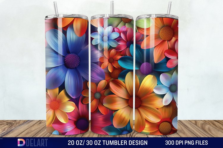 3D Floral Tumbler Wrap example image 1