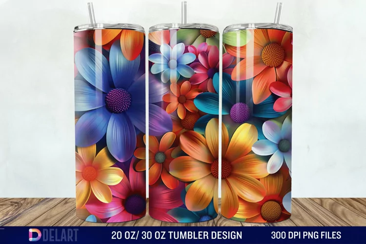 3D Floral Tumbler Wrap