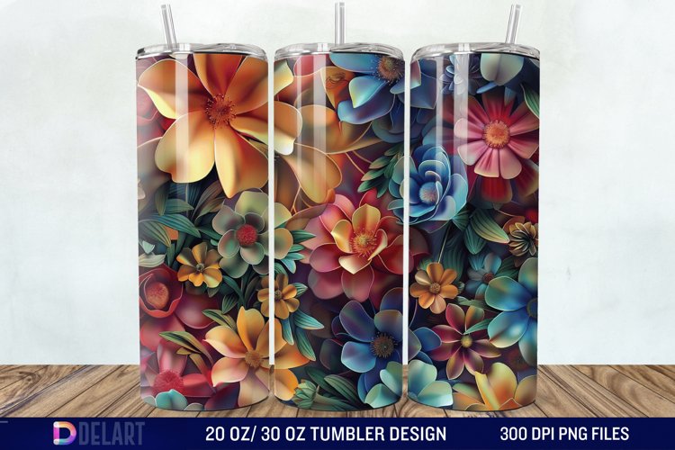 3D Floral Tumbler Wrap example image 1
