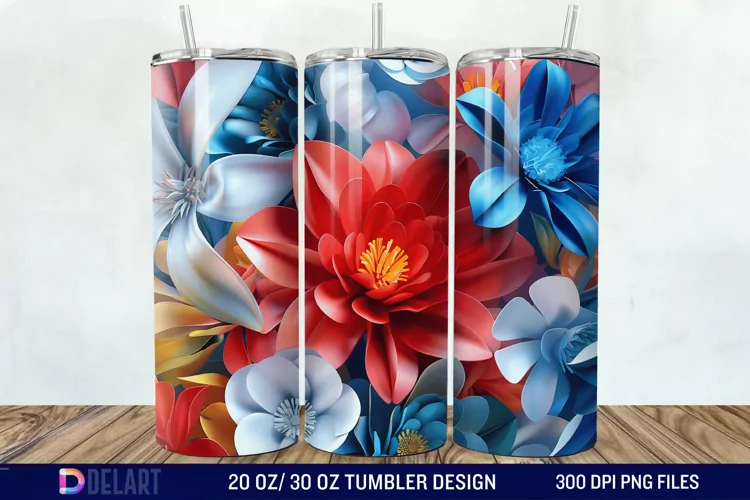 3D Floral Tumbler Wrap