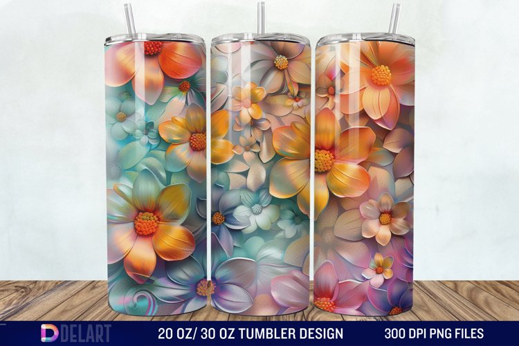 3D Floral Tumbler Wrap example image 1