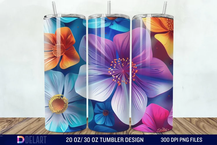 3D Floral Tumbler Wrap