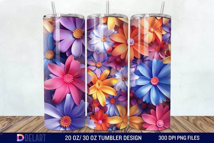 3D Floral Tumbler Wrap