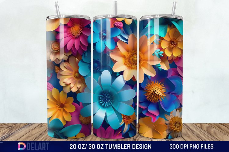 3D Floral Tumbler Wrap