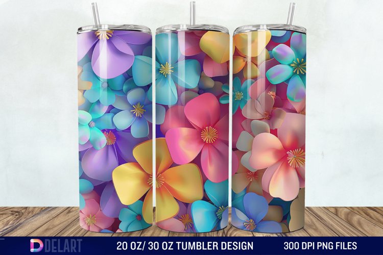 3D Floral Tumbler Wrap example image 1