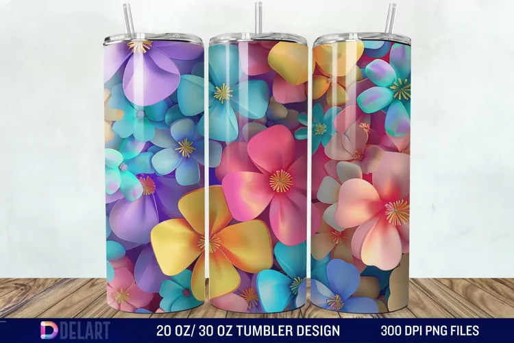 3D Floral Tumbler Wrap