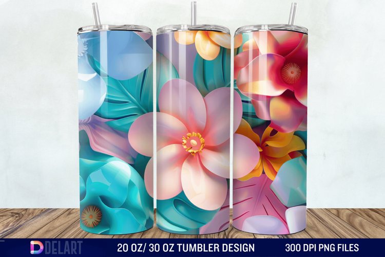 3D Floral Tumbler Wrap example image 1
