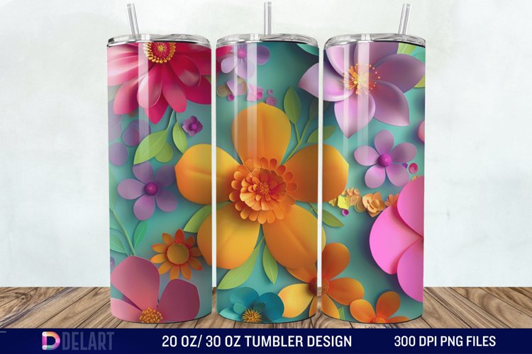 3D Floral Tumbler Wrap example image 1