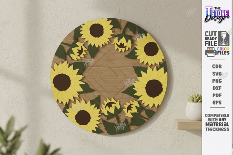 Layered Sunflower Svg Image 11