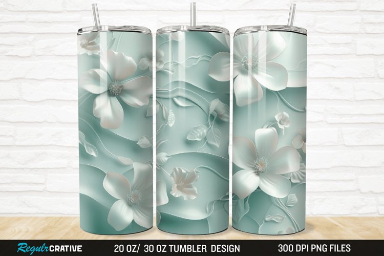 3D Florals In Harmony 20/30oz Skinny Tumbler example image 1