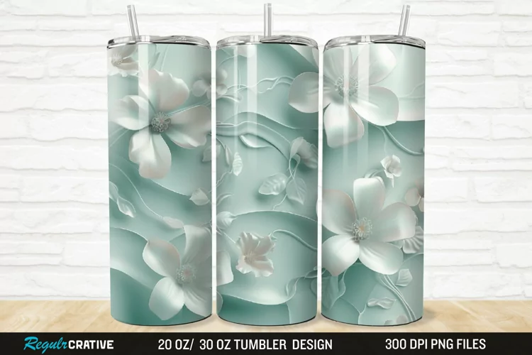 3D Florals In Harmony 20/30oz Skinny Tumbler