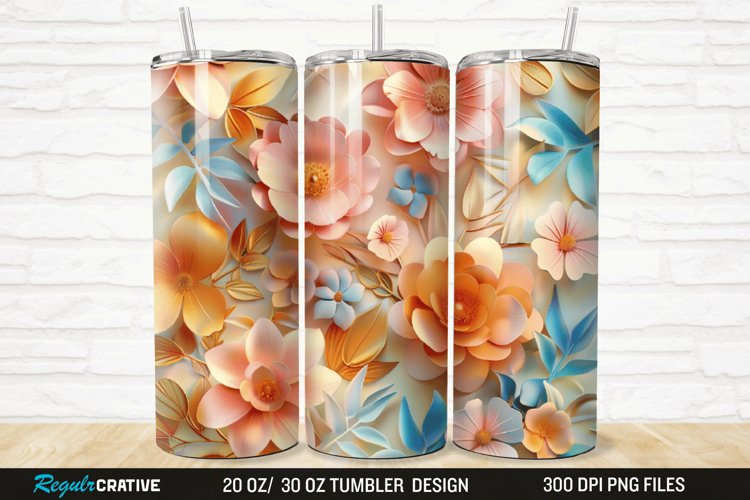 3D Florals In Harmony 20/30oz Skinny Tumbler