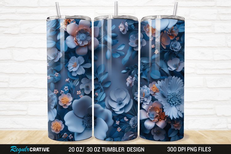3D Florals In Harmony 20/30oz Skinny Tumbler example image 1