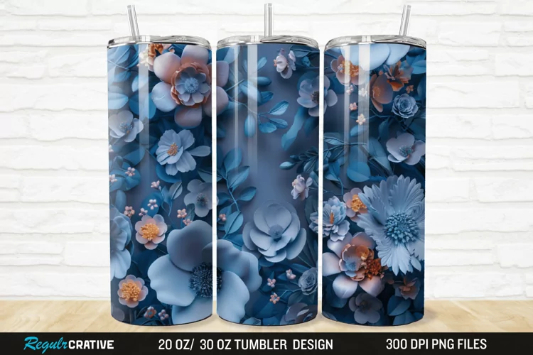 3D Florals In Harmony 20/30oz Skinny Tumbler
