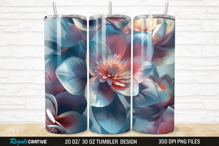 3D Florals In Harmony 20/30oz Skinny Tumbler example image 1