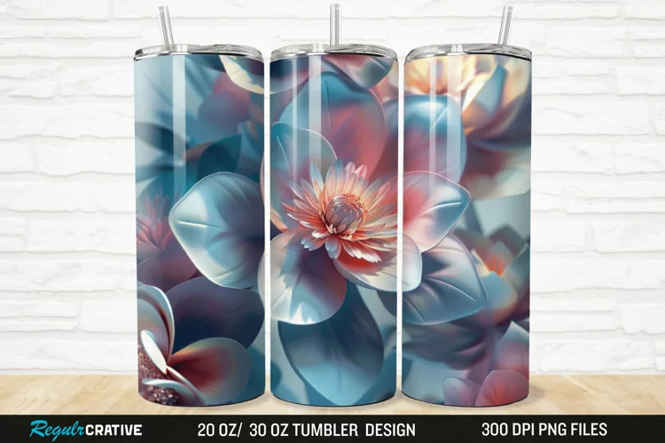 3D Florals In Harmony 20/30oz Skinny Tumbler