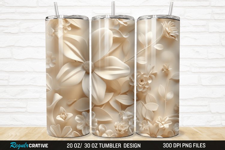3D Florals In Harmony 20/30oz Skinny Tumbler example image 1