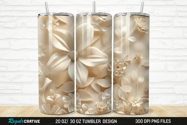 3D Florals In Harmony 20/30oz Skinny Tumbler