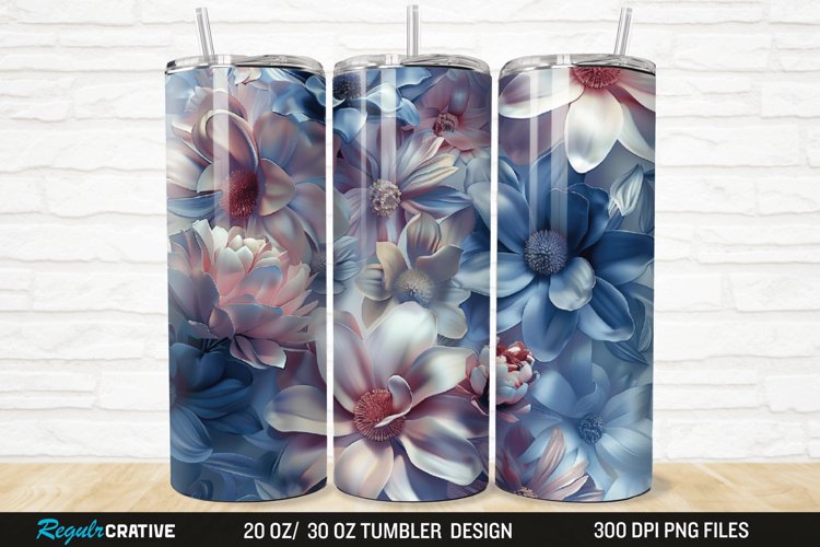 3D Florals In Harmony 20/30oz Skinny Tumbler example image 1