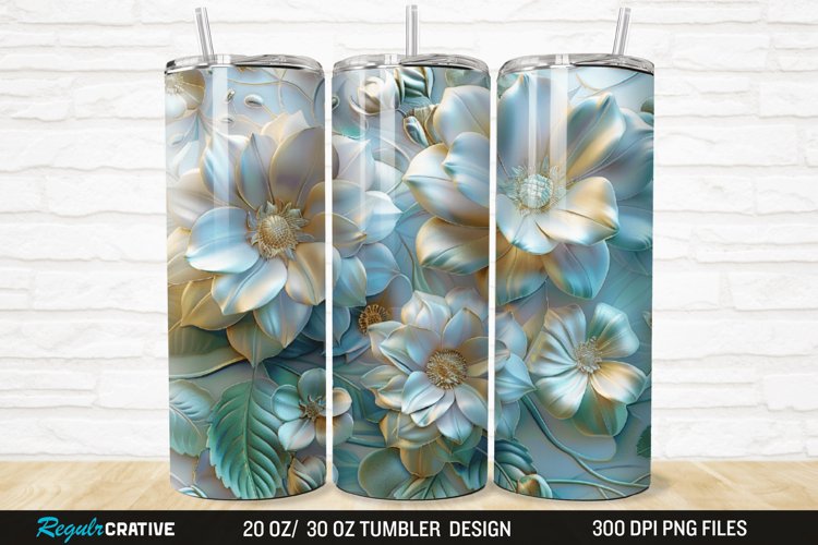 3D Florals In Harmony 20/30oz Skinny Tumbler example image 1