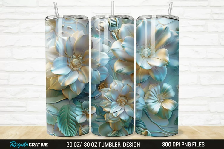 3D Florals In Harmony 20/30oz Skinny Tumbler