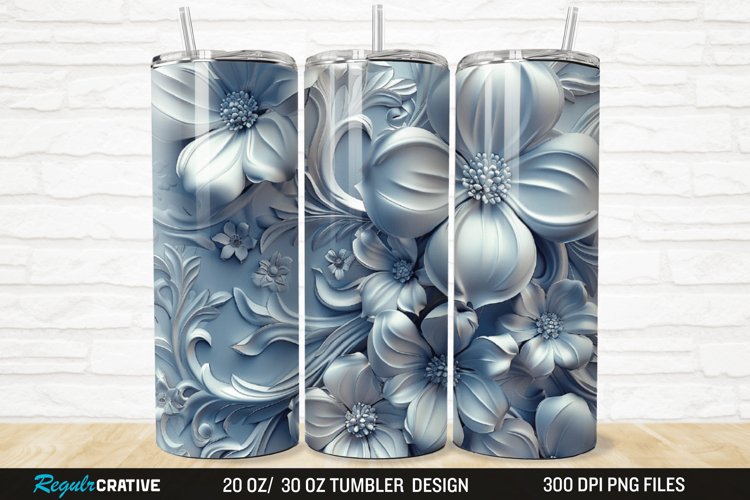 3D Florals In Harmony 20/30oz Skinny Tumbler example image 1