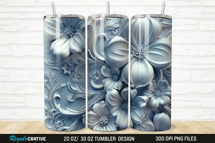 3D Florals In Harmony 20/30oz Skinny Tumbler