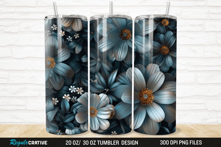 3D Florals In Harmony 20/30oz Skinny Tumbler example image 1