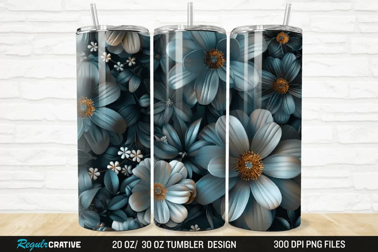 3D Florals In Harmony 20/30oz Skinny Tumbler