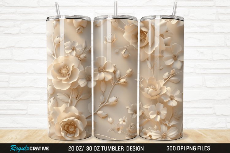 3D Florals In Harmony 20/30oz Skinny Tumbler example image 1