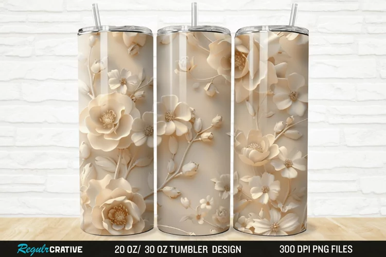3D Florals In Harmony 20/30oz Skinny Tumbler